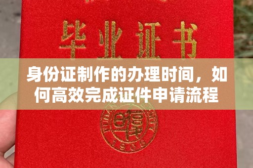 麻章身份证制作的办理时间，如何高效完成证件申请流程