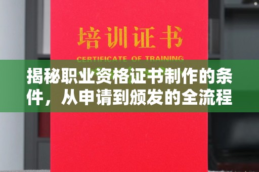 麻章揭秘职业资格证书制作的条件，从申请到颁发的全流程解析