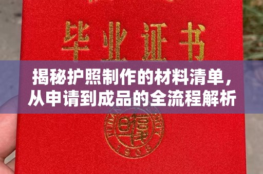 麻章揭秘护照制作的材料清单，从申请到成品的全流程解析