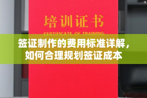 麻章签证制作的费用标准详解，如何合理规划签证成本