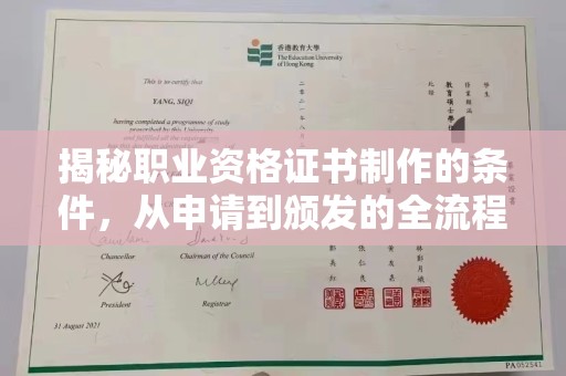 麻章揭秘职业资格证书制作的条件，从申请到颁发的全流程解析